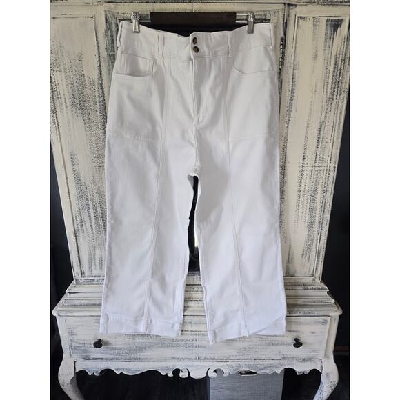 Pilcro The Skipper Seamed High-Rise Wide-Leg Jeans - New 34 waist - Picture 6 of 6